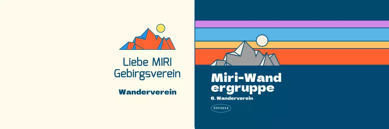 Sportvereine mit mehrfarbigen Bergillustrationen