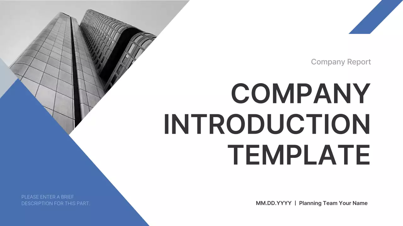 Blue Modern Company Report Presentation