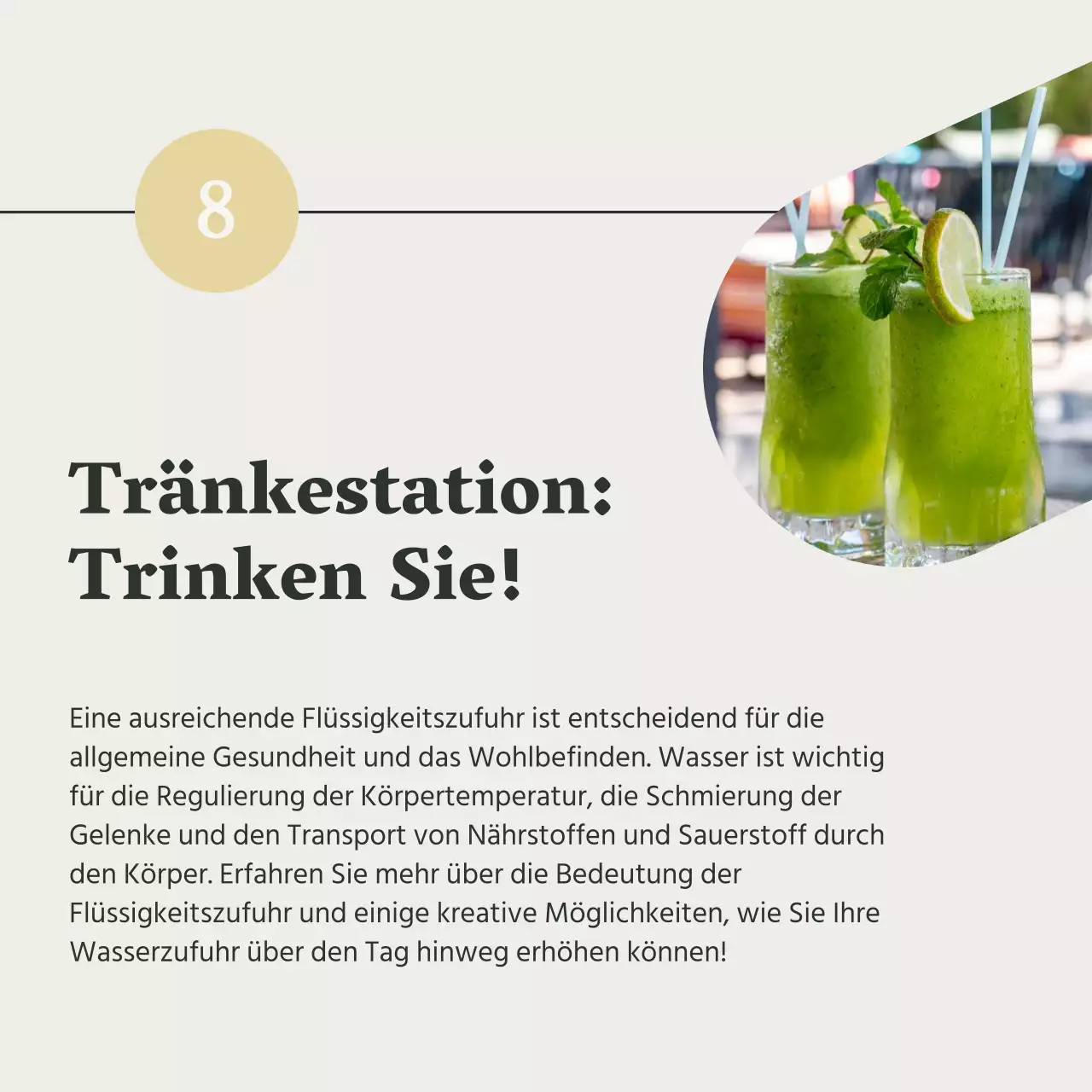 Grey and Green Natural Gesundes Essen und Diätführer