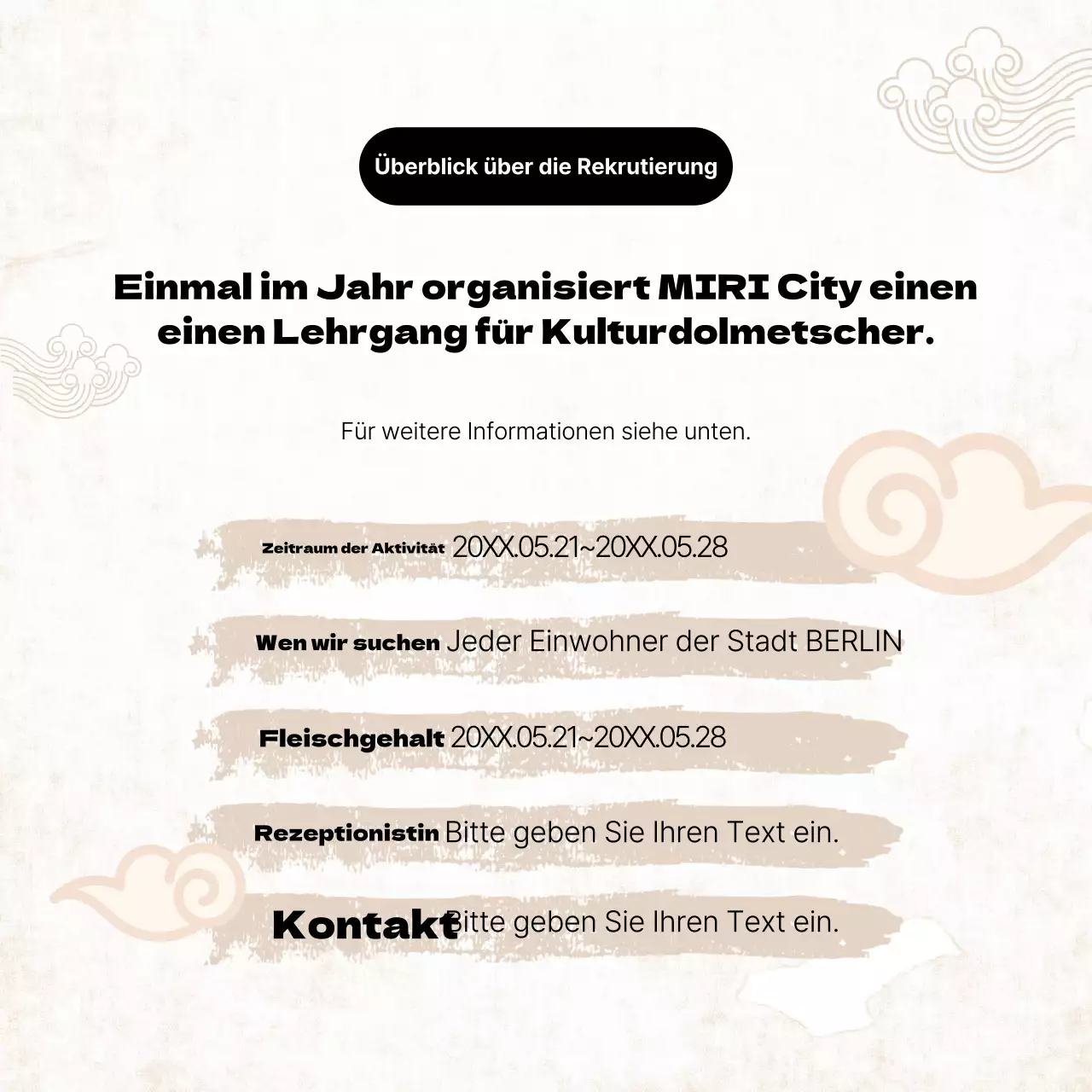 Förderung der Ausbildung von traditionellen Kulturdolmetschern mit gelbem Hintergrund