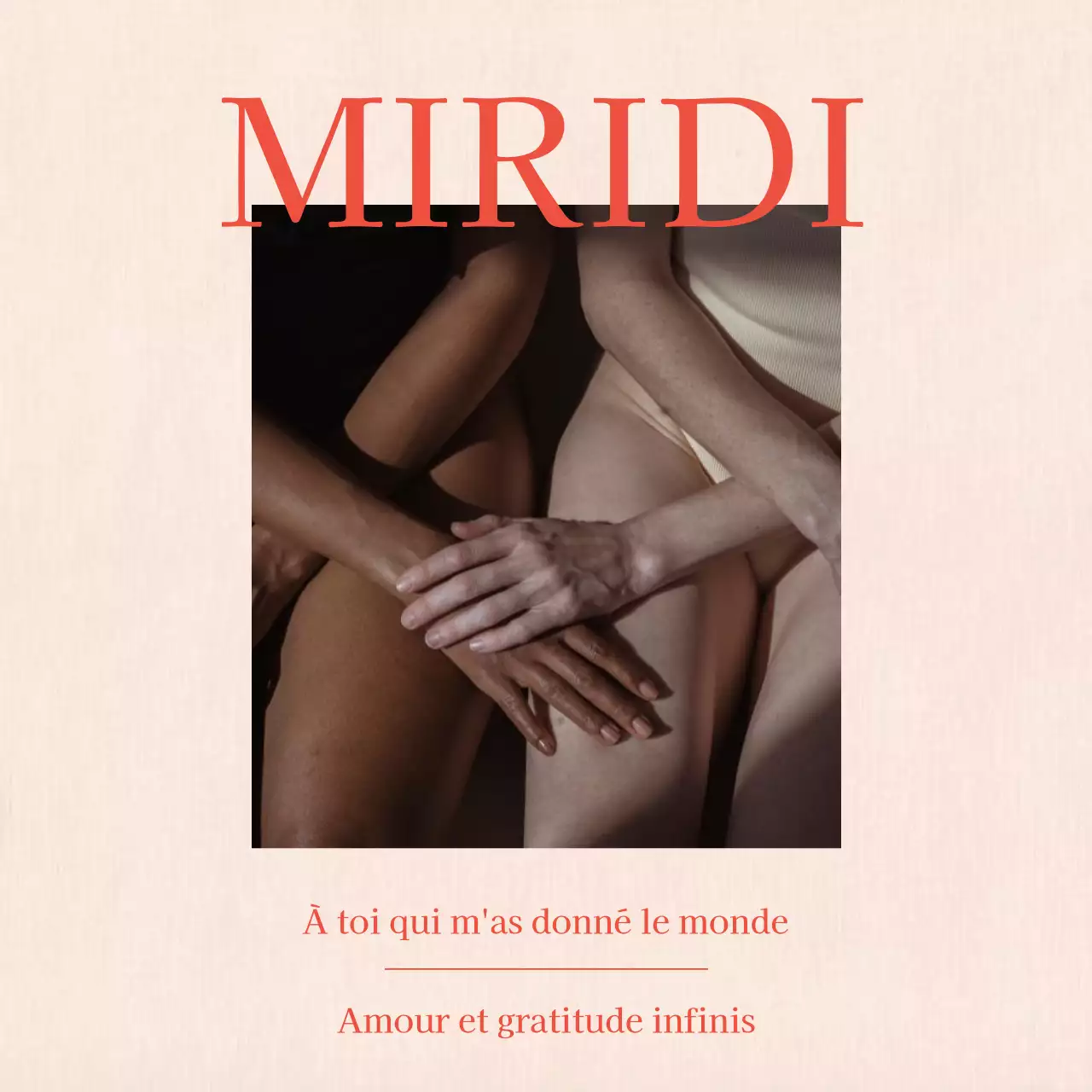 Un simple message de remerciement en rouge et ivoire