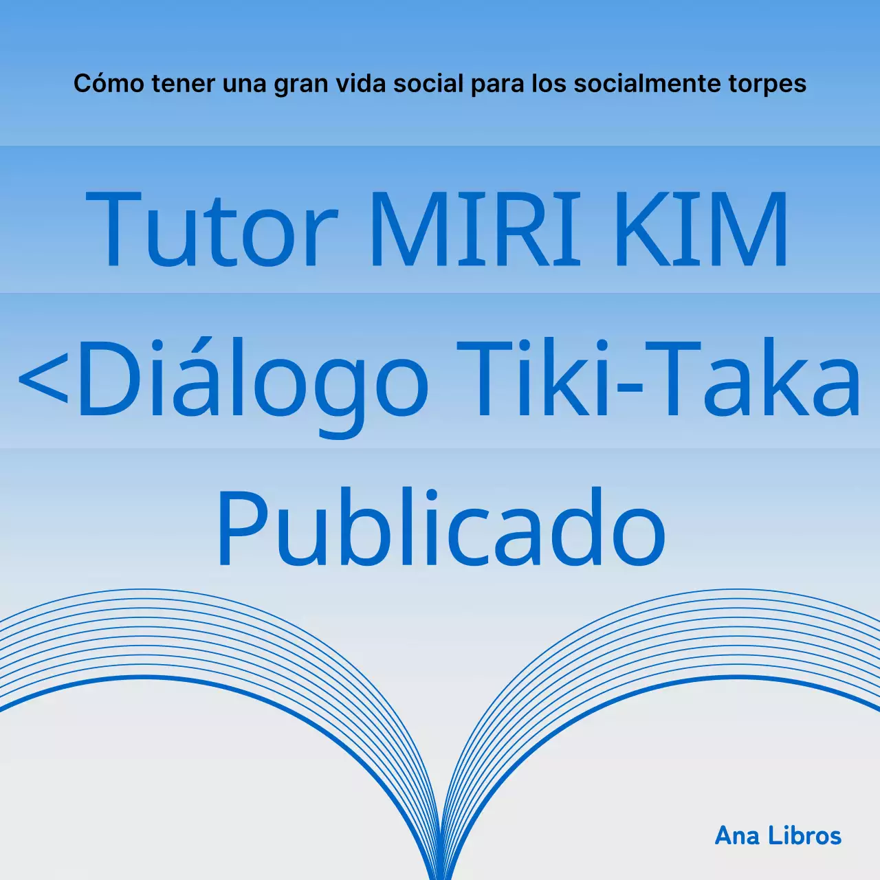 Promoción minimalista del lanzamiento de un libro en azul y azul claro