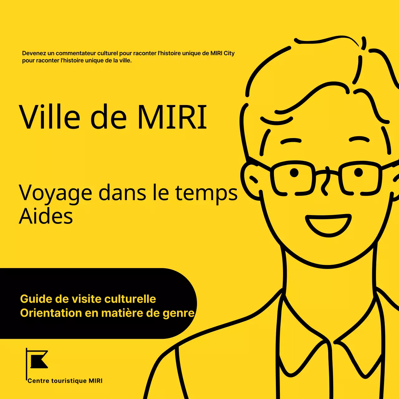 Argumentaire de recrutement d'un commentateur culturel minimaliste jaune et noir