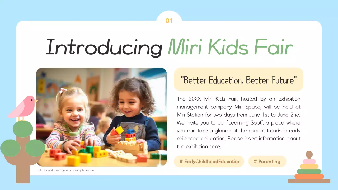 Blue Playful Kids Event Promotion Presentation