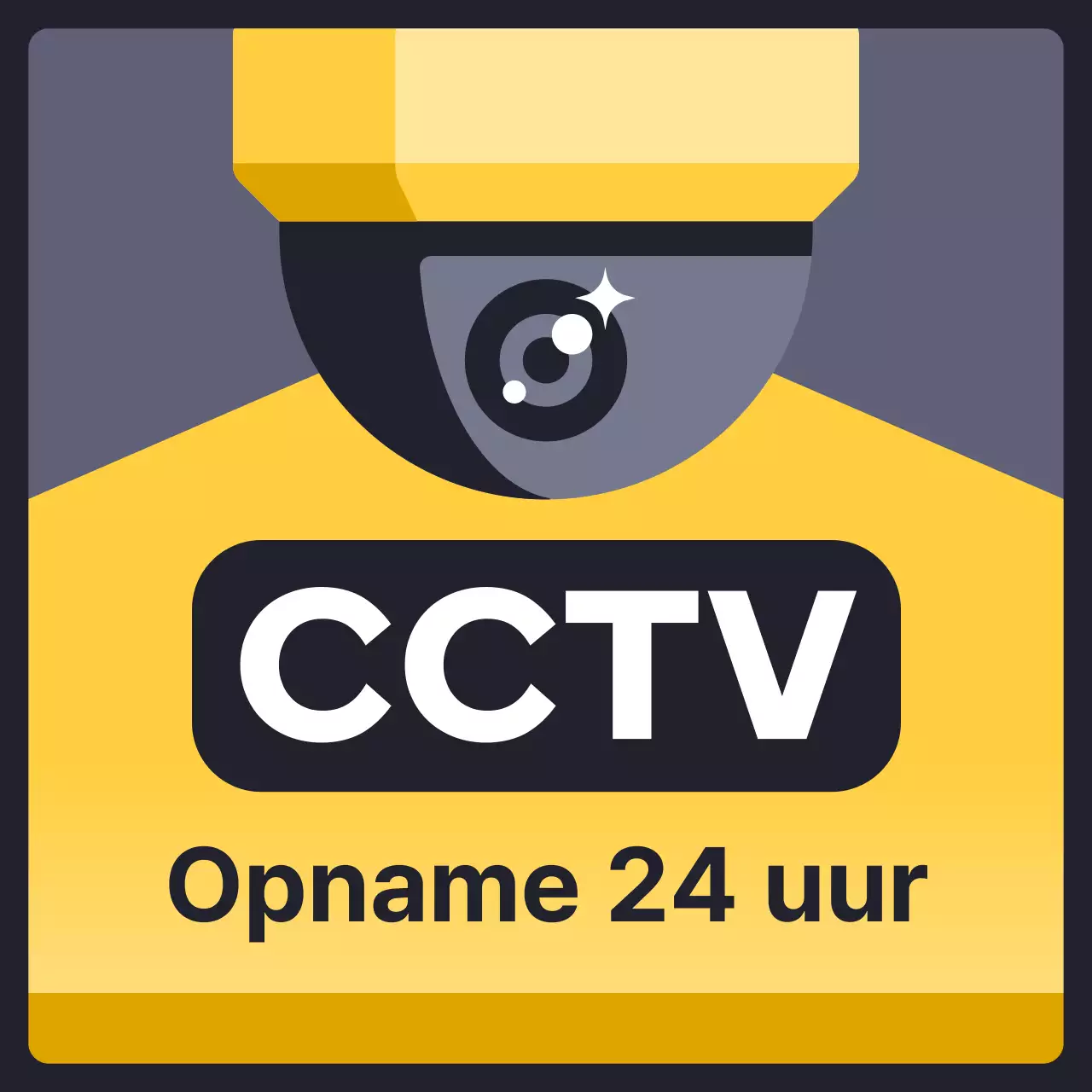 Basis geel en grijze aankondiging CCTV-opname