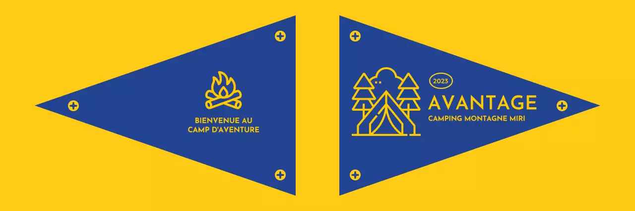 Conception d'un camping avec des icônes illustrées