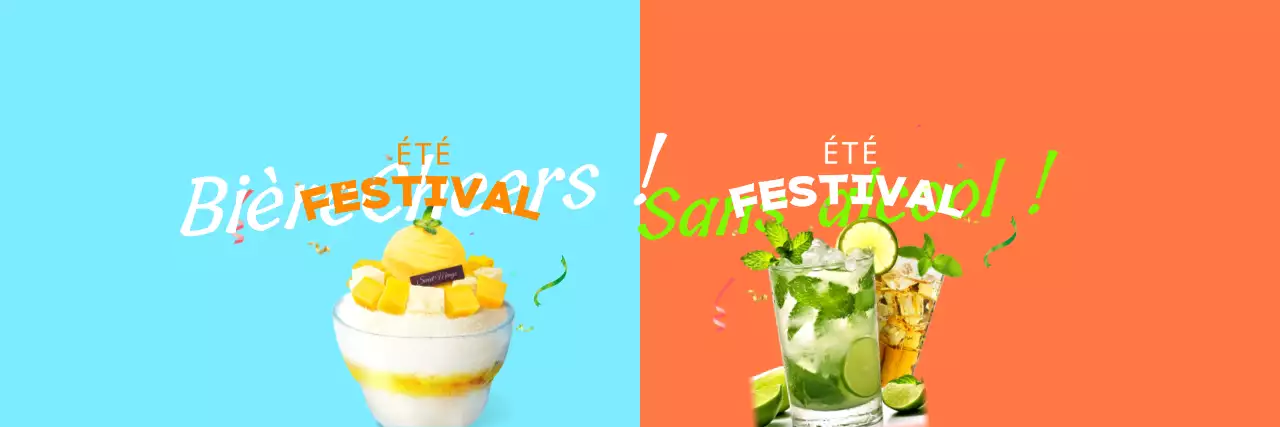 Boissons et papeterie inspirées des festivals d'été