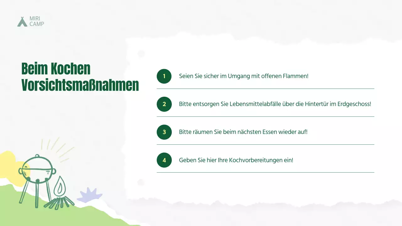 Ein Führer für Sommercampingplätze in grüner Natur