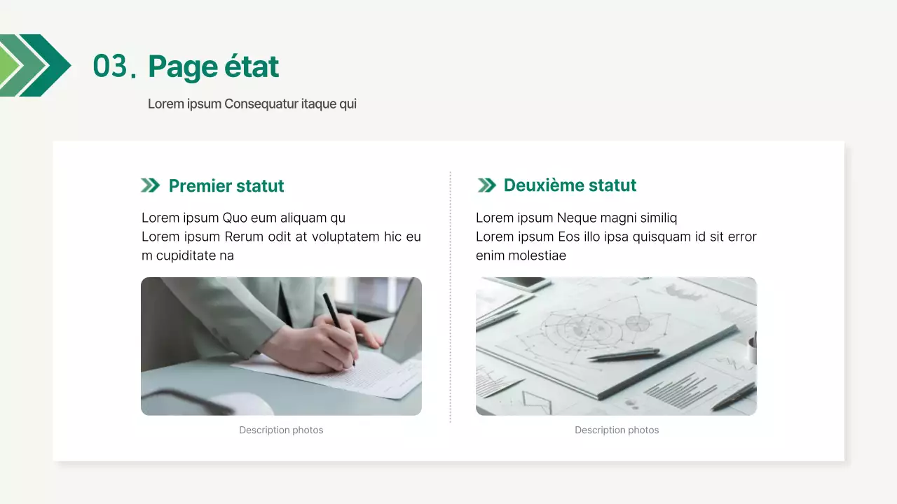 Un rapport d'entreprise simple en vert