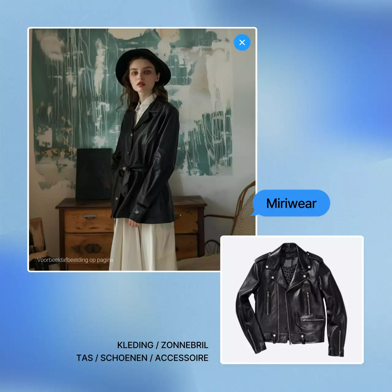 Promoot een trendy fashion fotolay-out in blauw en wit