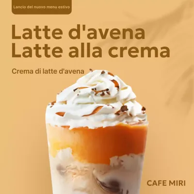 Annuncio di un nuovo menù in beige e marrone di tendenza