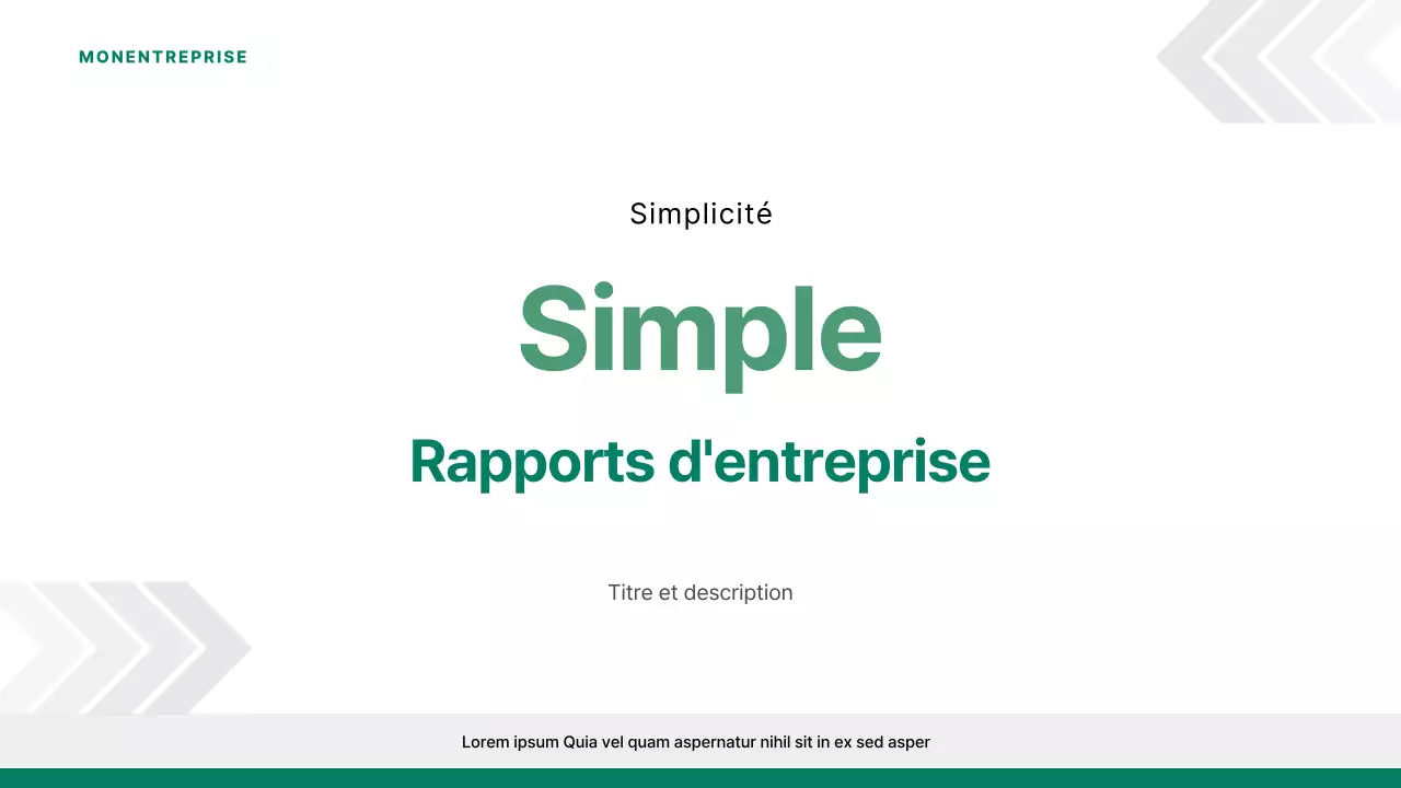 Un rapport d'entreprise simple en vert