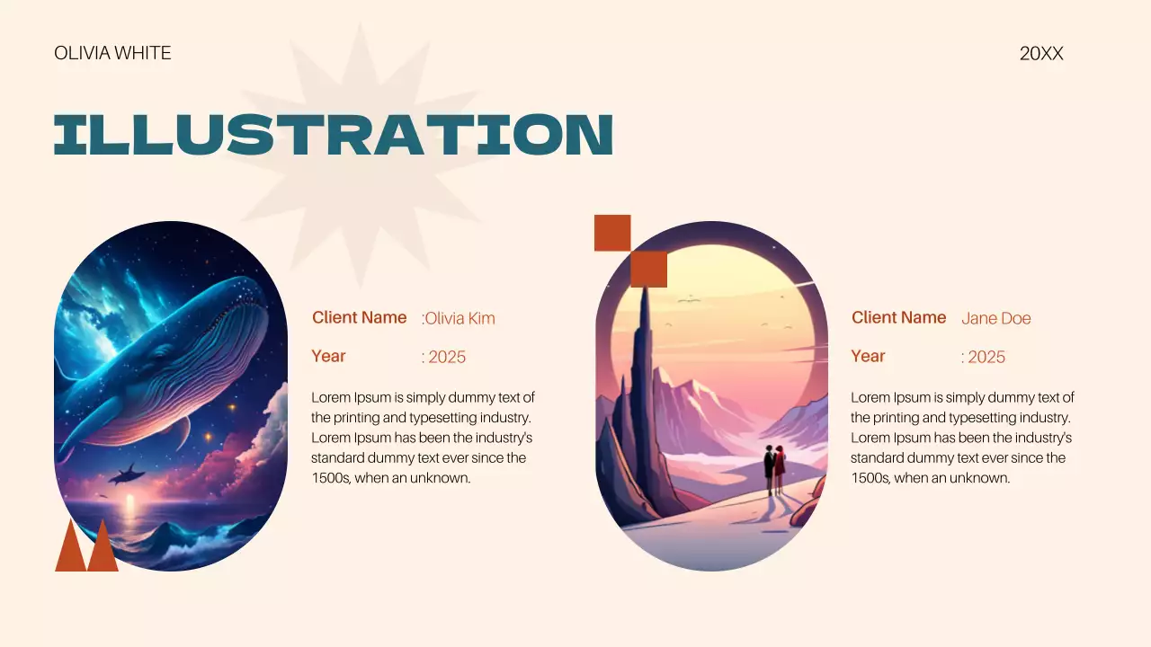 오렌지 모던 포트폴리오 문서 프레젠테이션