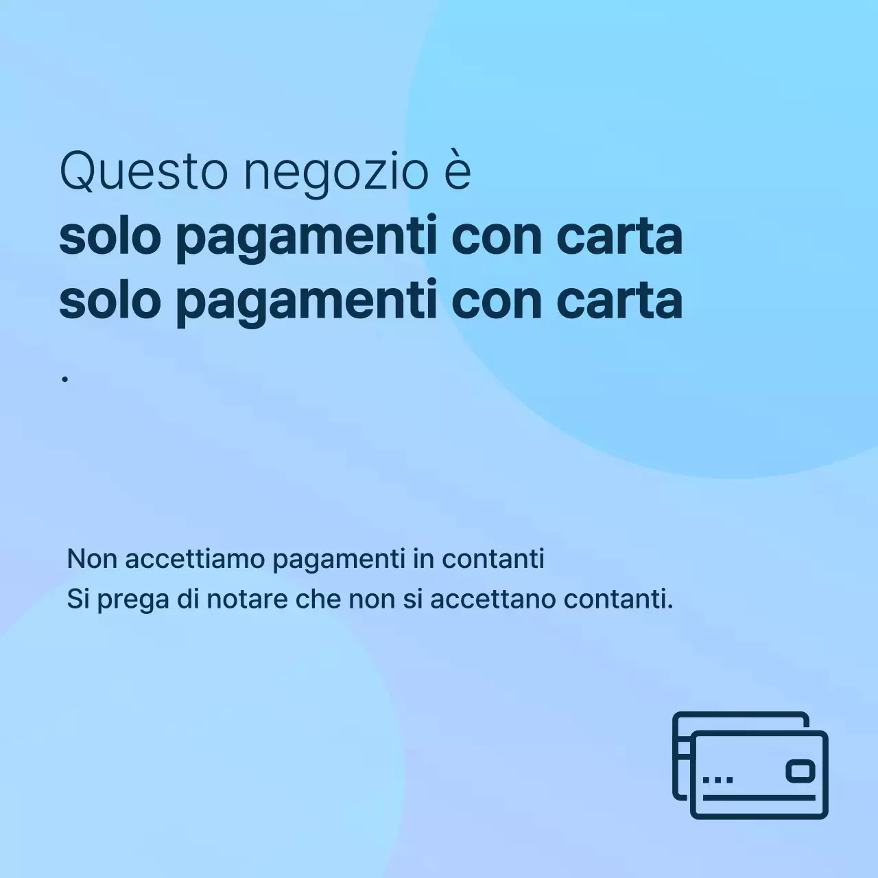 Una guida ai pagamenti con carta minimalista in blu e azzurro