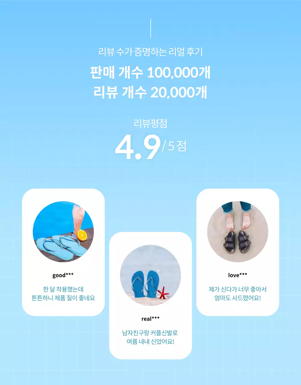 파랑과 하늘색의 심플한 여름특별상품 정보