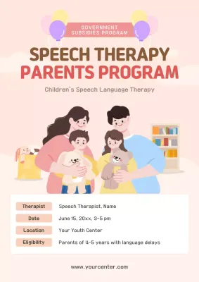 Pink Simple Therapy Announcement Poster