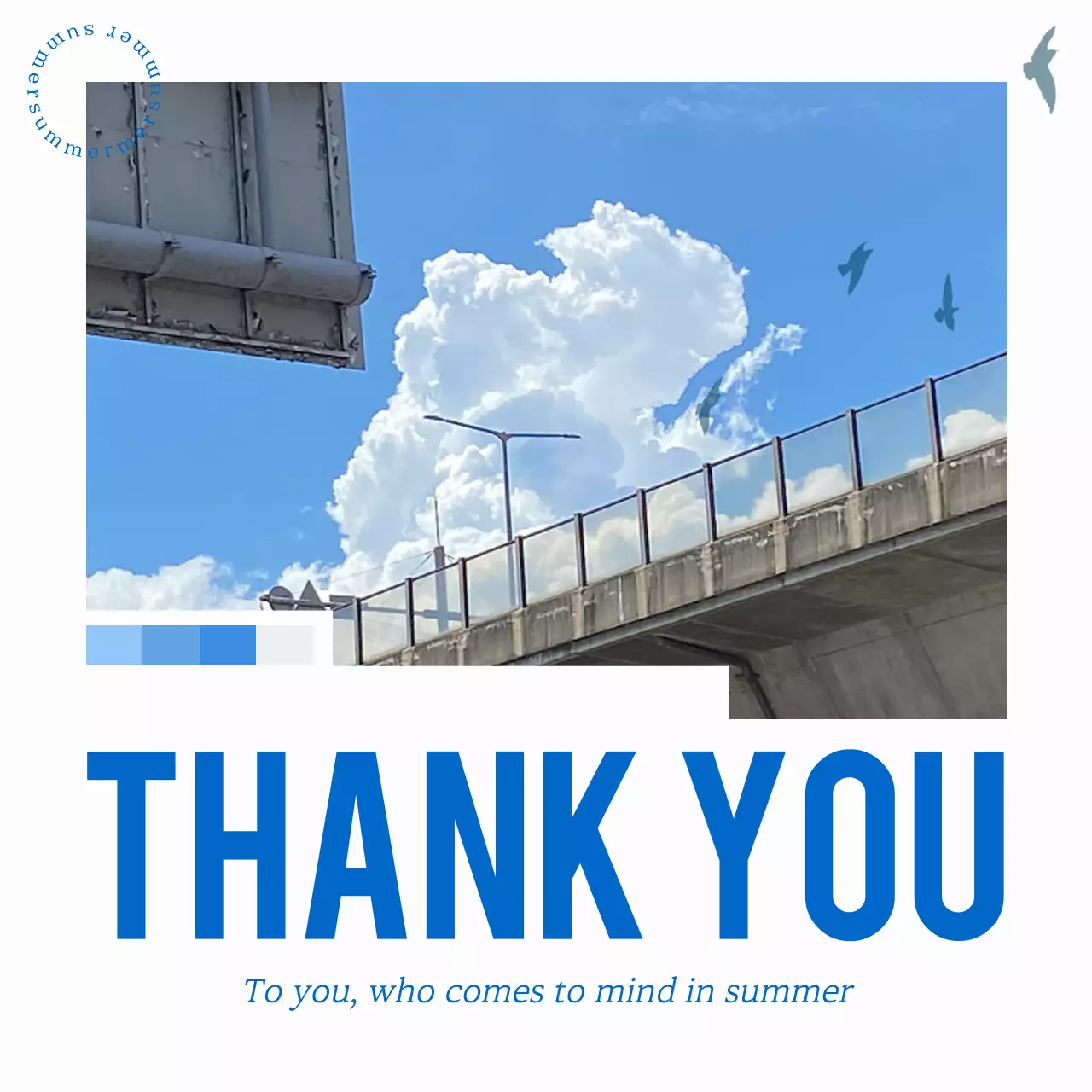 Blue Simple Thank You Card Social Media Post
