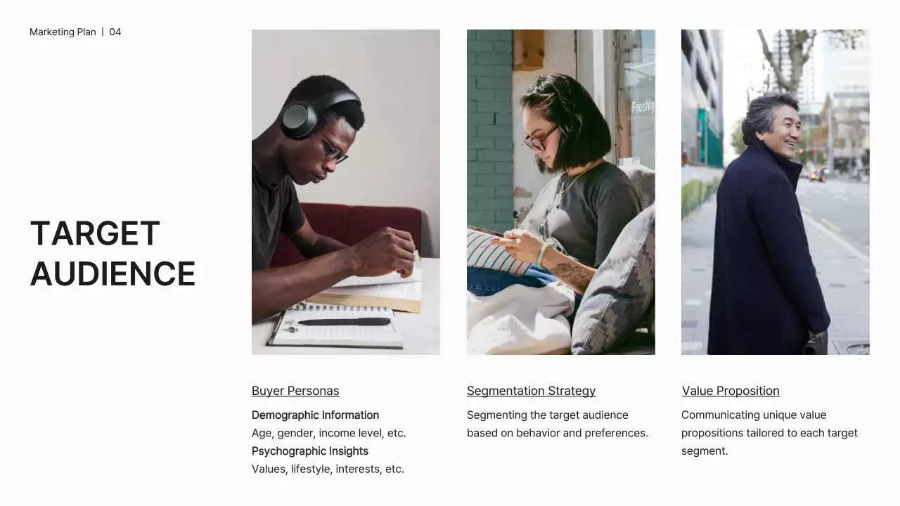 White Professional Marketing Plan Document Presentation