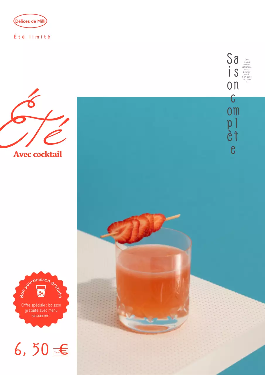 Promouvoir une simple boisson d'été en rouge