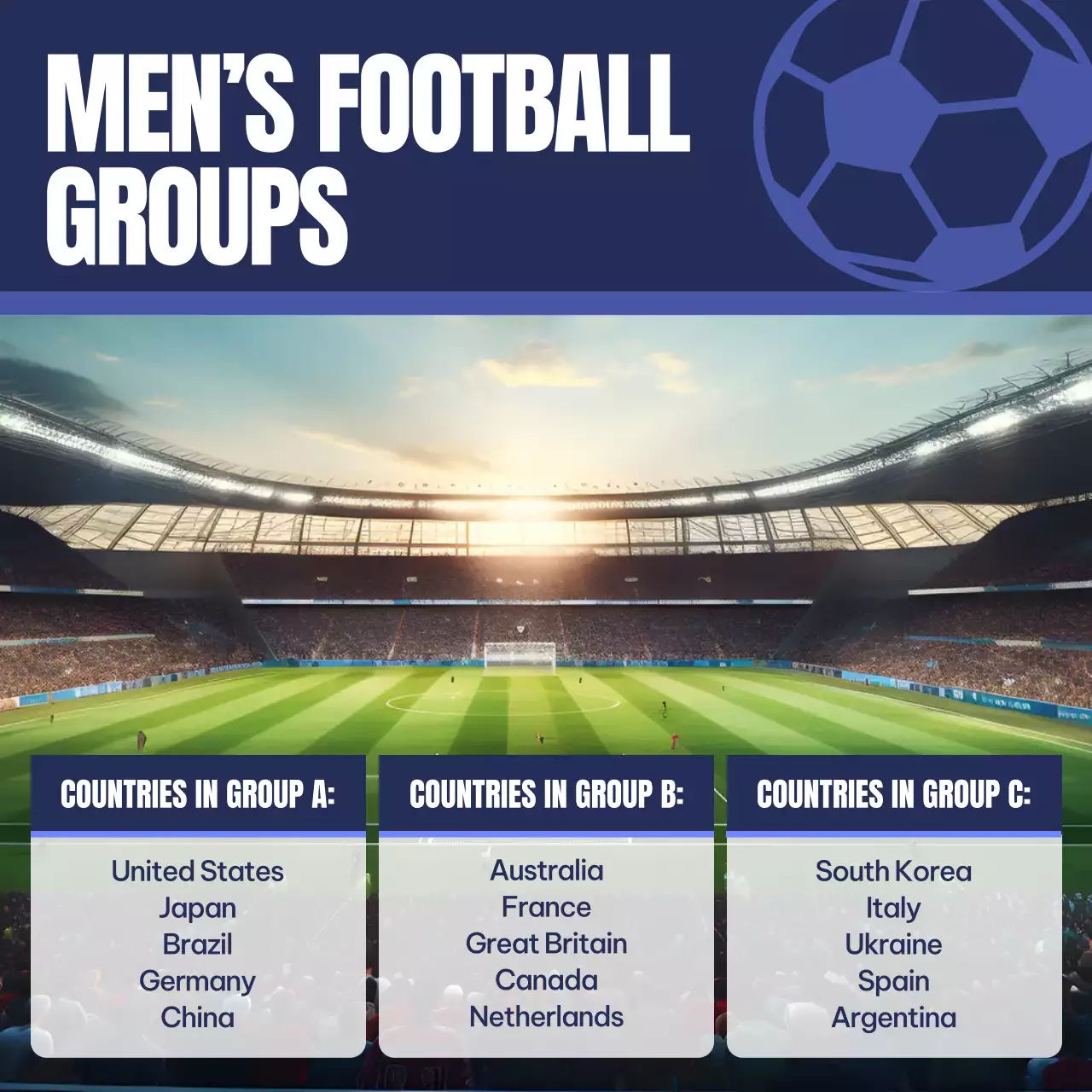 블루 모던 풋볼 발표 소셜 미디어 게시물