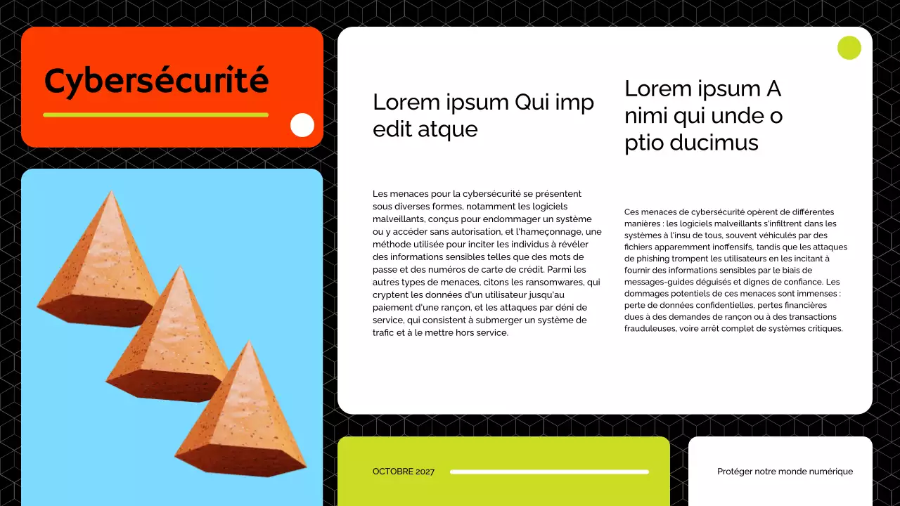 Matériel de cours sur la cybersécurité moderne (rouge et citron vert)