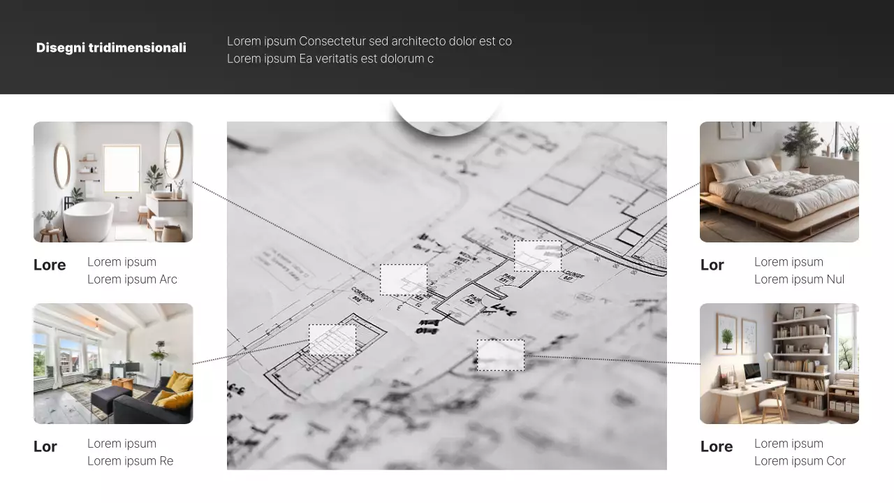 Semplice relazione di disegno architettonico in scala in bianco e nero