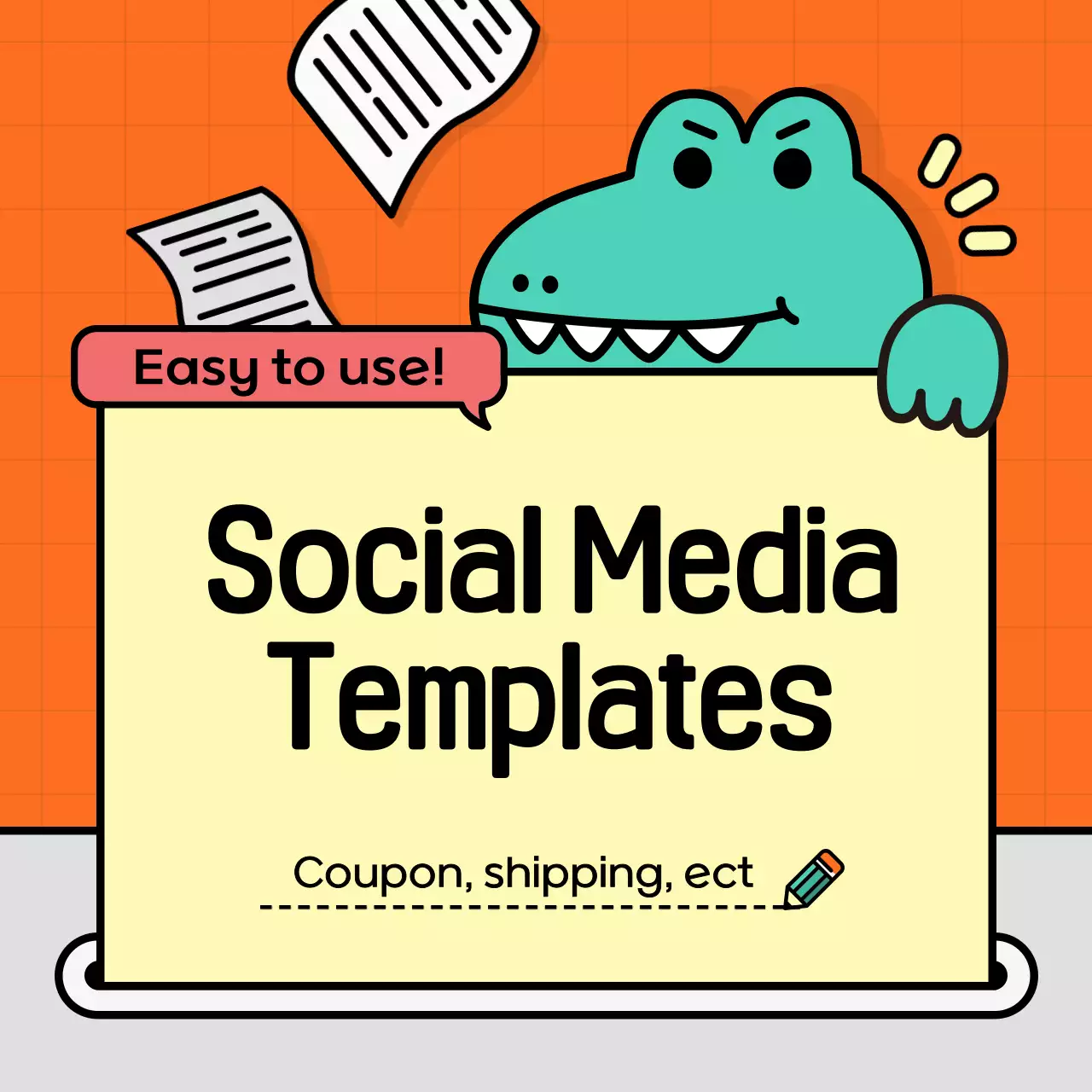 Orange Cartoon Promotion Social Media Post