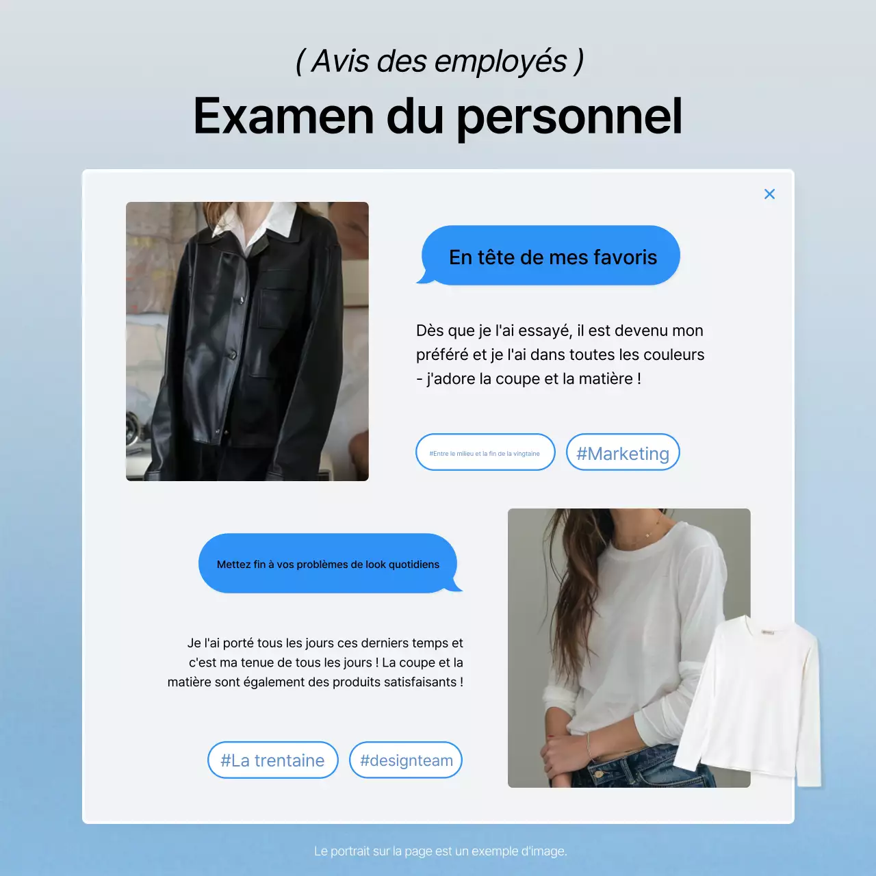 Promouvoir les revues de mode en bleu et gris