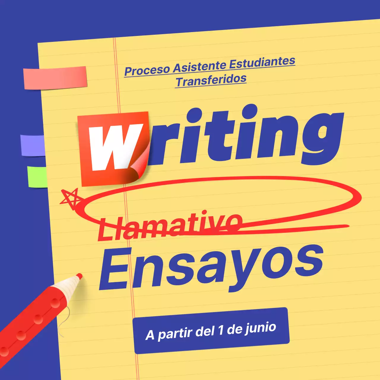 Promover la contratación a media jornada con detalles en amarillo y azul marino