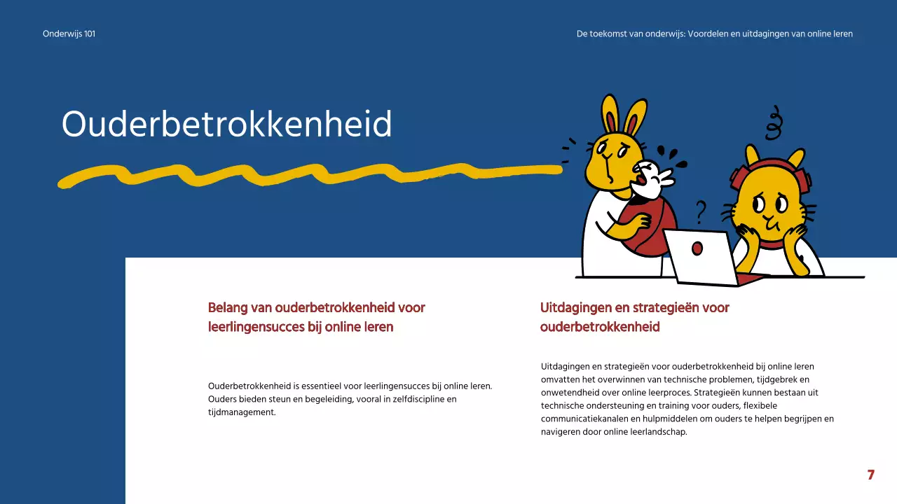 Blauw en rood eenvoudig online lesmateriaal