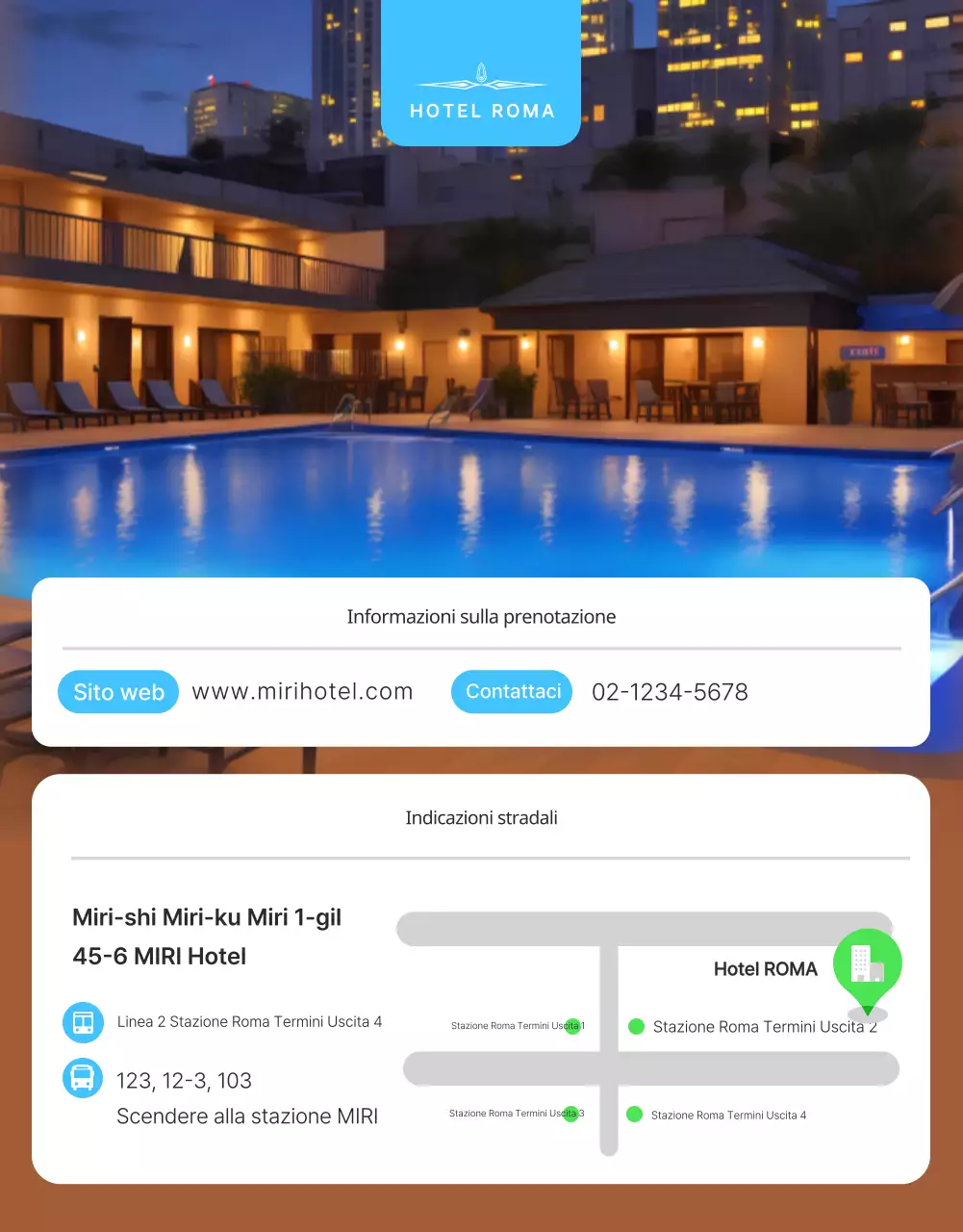 Semplice promozione estiva dell'hotel in bianco e azzurro