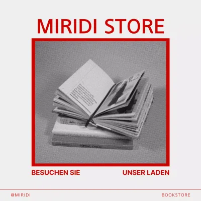 Eine moderne Buchhandlung in Rot, Schwarz und Weiß posted by Bookcafe Bookshop