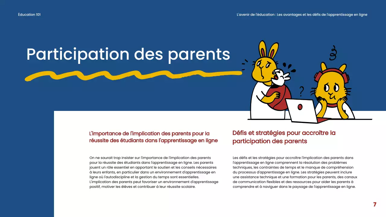 Matériel d'apprentissage en ligne simple bleu et rouge