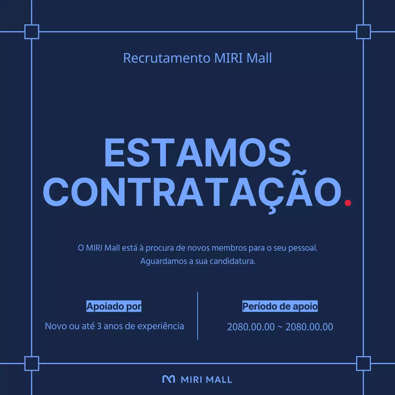 Um guia para anúncios de emprego na moda em azul-marinho e azul-claro