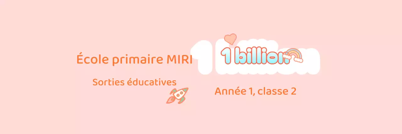 Annonces de groupe pour les sorties scolaires de l'école élémentaire en rose et blanc