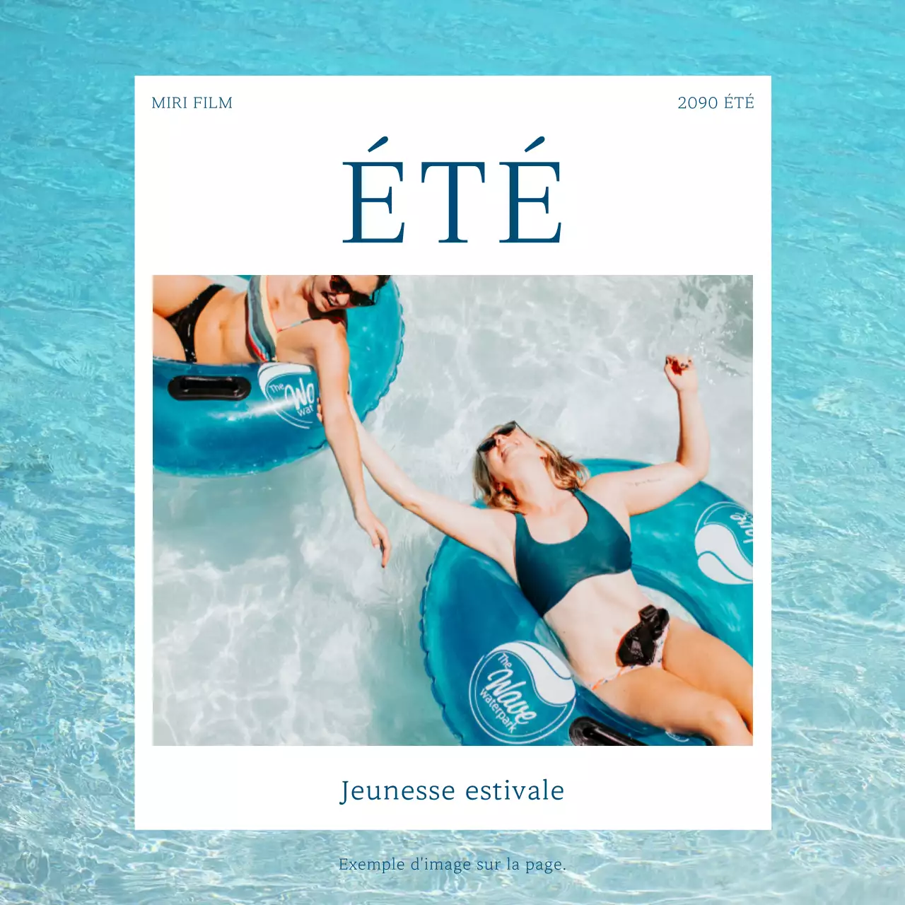 Un poste d'été moderne en bleu clair et blanc