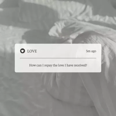 A simple gray and black love sentiment reminder post