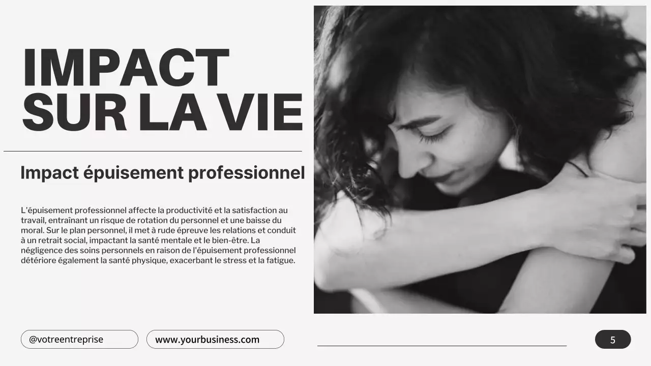 Gris Noir Minimaliste Burnout émotionnel Conseils