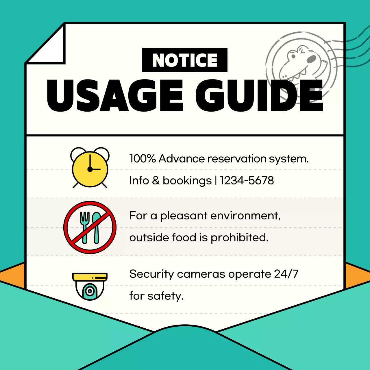 Teal Simple Notice Guide Social Media Post