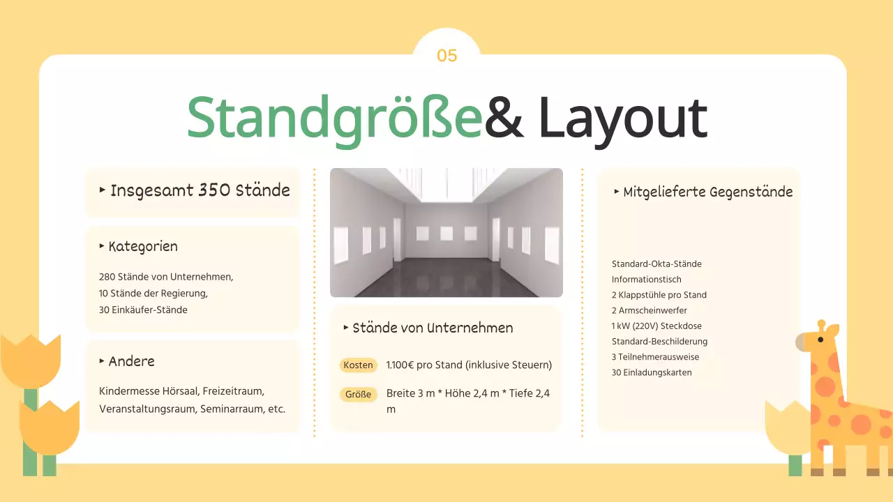 Der hellblaue und gelbe Aufruf für Aussteller auf der Kids Fair