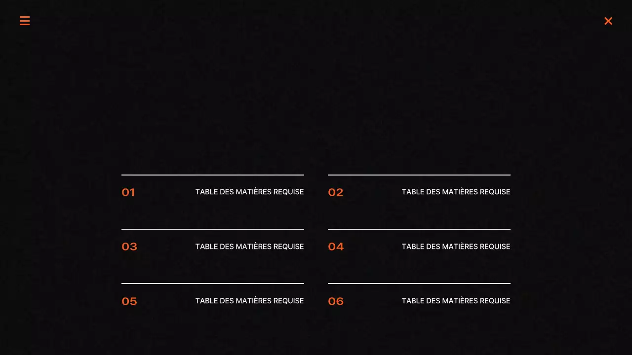 Rapports de marketing tendance en noir et orange