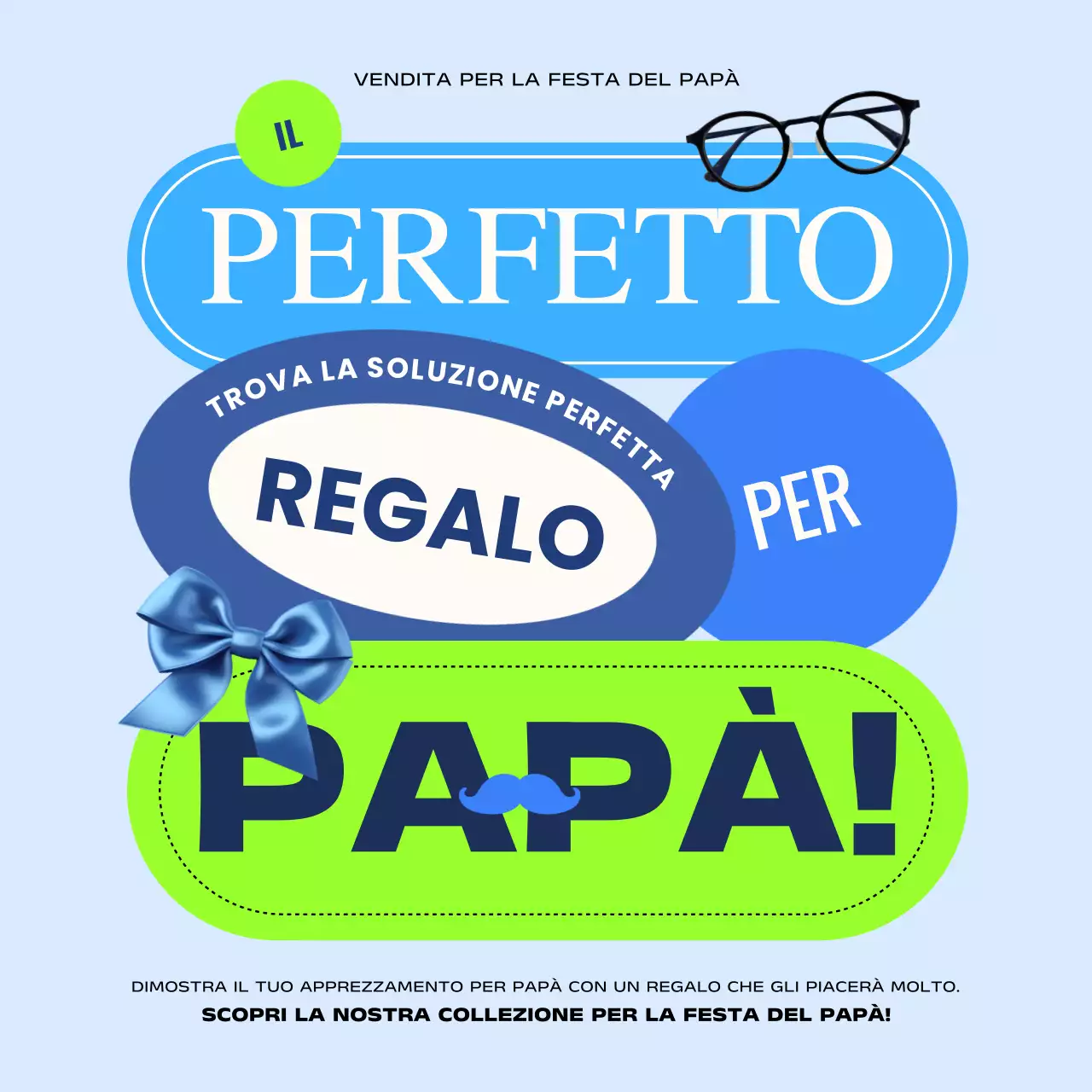 Annuncio di vendita uomo di tendenza in blu e colori fluo