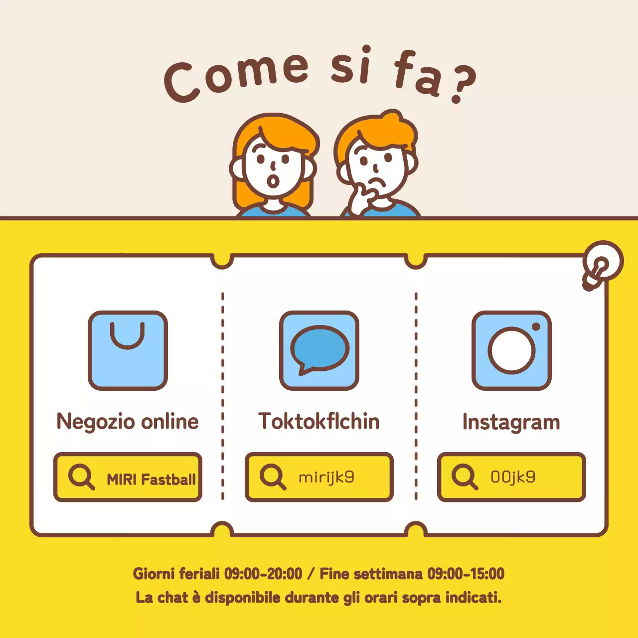 Semplice promozione sui social media per la ricerca di lavoro all'estero in giallo e azzurro