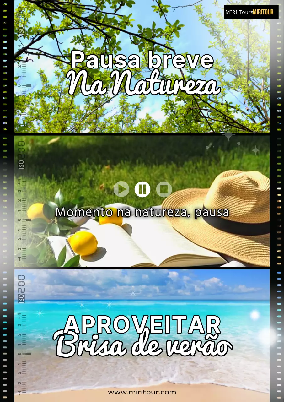 Capa de férias de verão retro em verde e azul claro