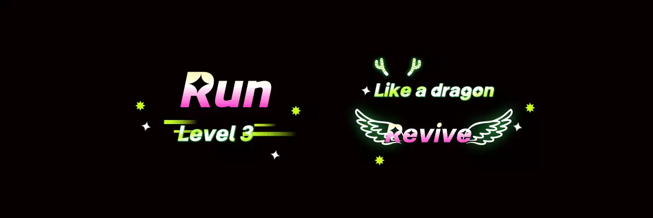 Cụm từ cổ vũ ngày thể thao với khái niệm bảng hiệu neon gradient