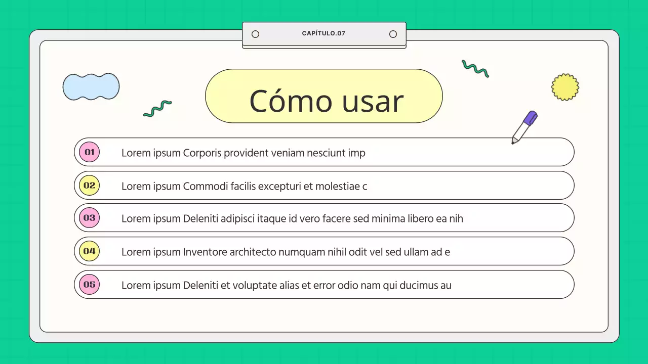 Folleto escolar amarillo y menta de estilo kitsch