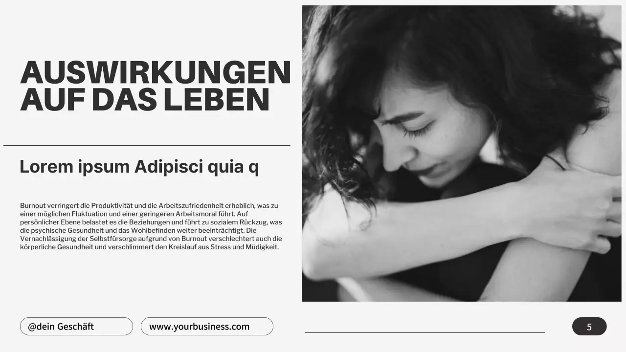 Grau Schwarz Minimalistisch Emotionales Burnout Tipps