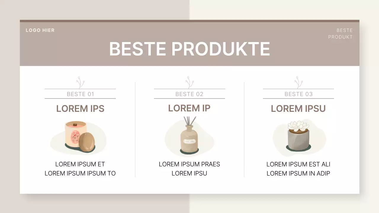 Ein einfaches beige-elfenbeinfarbenes Kerzenstudio als Markenzeichen eines kleinen Unternehmens