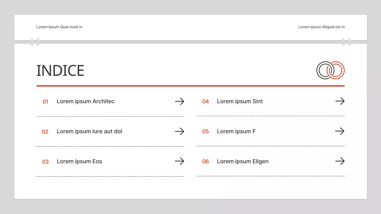 Un semplice report di analisi dei contenuti in bianco e rosso