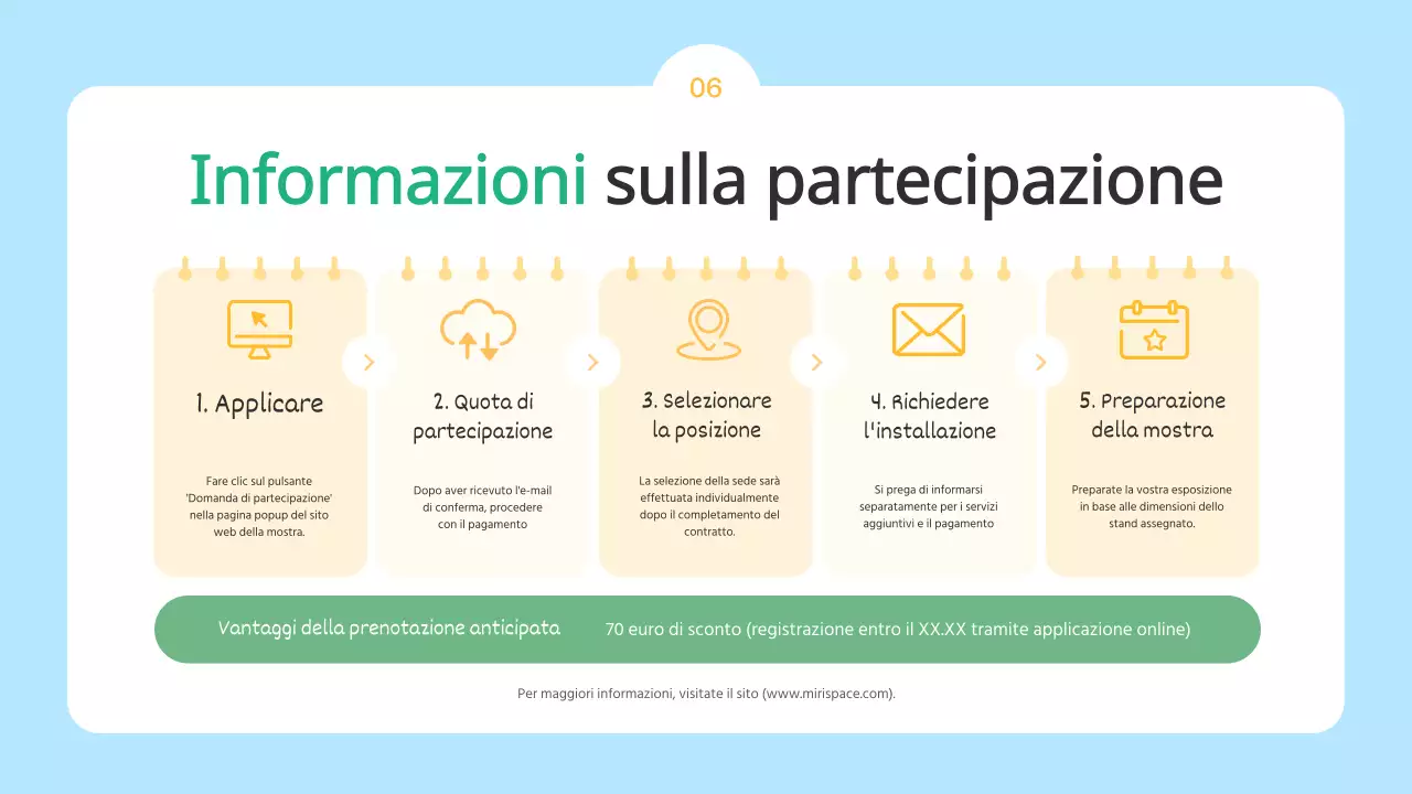 Il bando azzurro e giallo per gli espositori della Fiera dei bambini